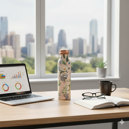 Natura Printed Copper Water Bottle - 950ml