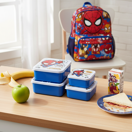 Snack 4 in 1 Container Set for Kids - Spider-Man