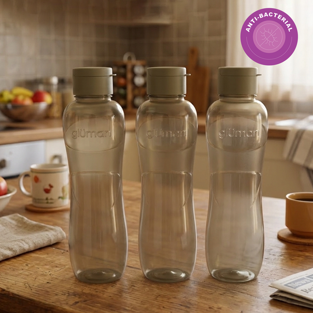 Clare Spout Water Bottle 1000 ml – Set of 3 (Olive Green)