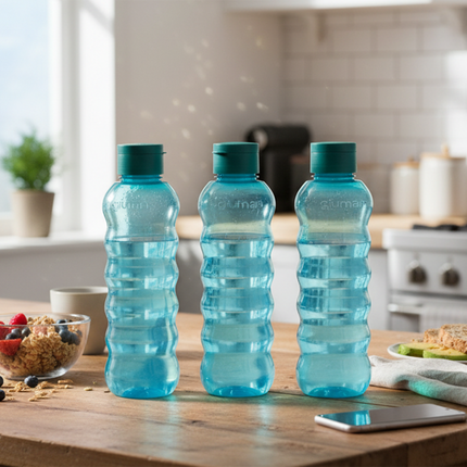 Ripple Spout Water Bottle 1300 ml – Set of 3 (Sea Green)