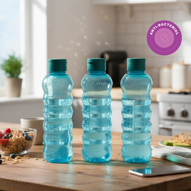 Ripple Spout Water Bottle 1300 ml – Set of 3 (Sea Green)
