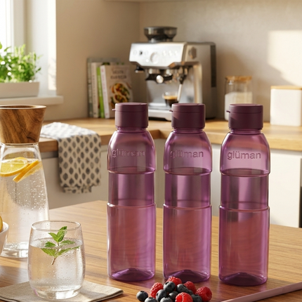 Viva Spout Water Bottle 1000 ml – Set of 3 Megenta