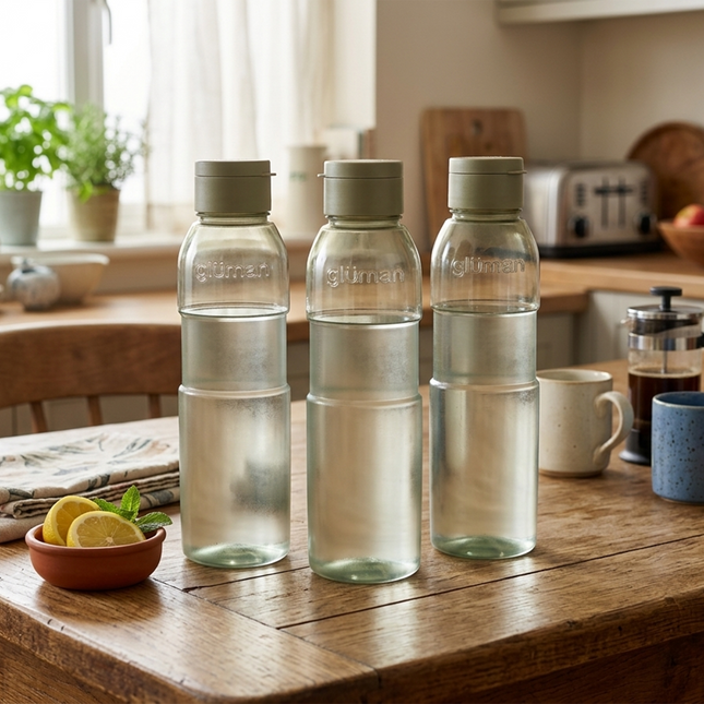 Viva Spout Water Bottle 1000 ml – Set of 3 (Olive Green)