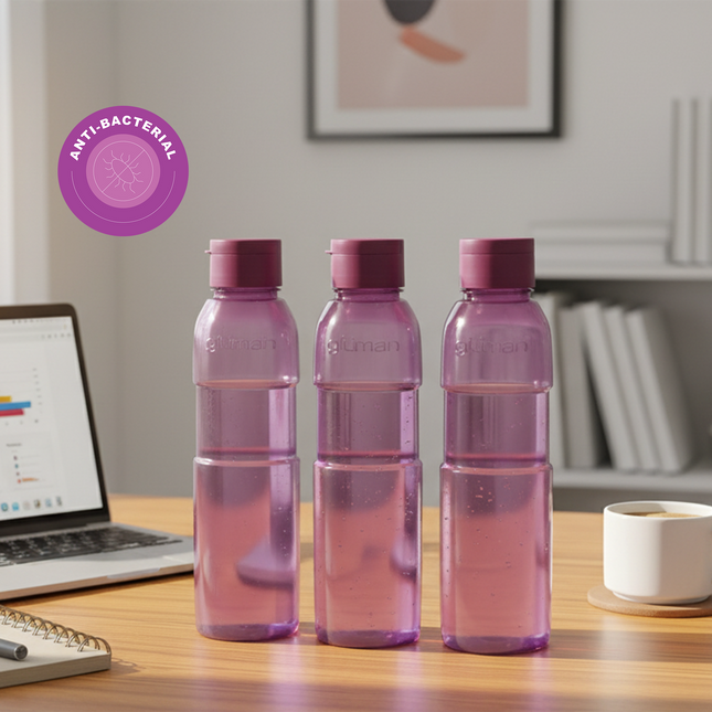 Viva Spout Water Bottle 1000 ml – Set of 3 Megenta