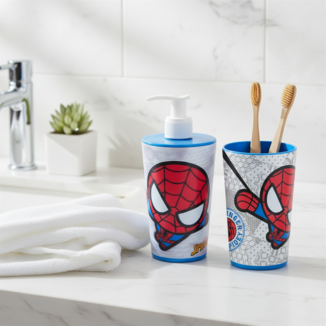 Liquid Dispenser & Toothbrush Holder - Spiderman (Disney)