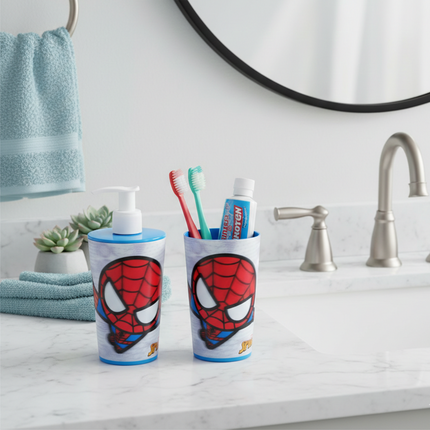 Liquid Dispenser & Toothbrush Holder - Spiderman (Disney)