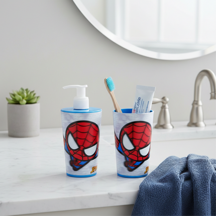 Liquid Dispenser & Toothbrush Holder - Spiderman (Disney)