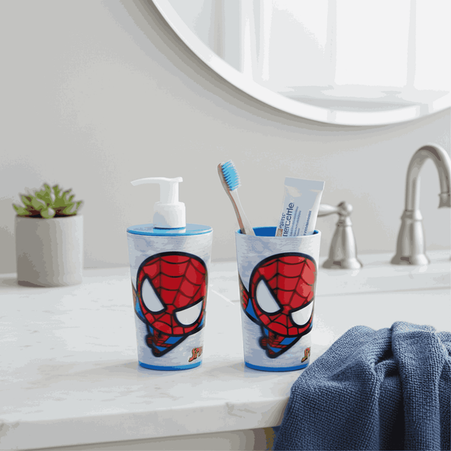 Liquid Dispenser & Toothbrush Holder - Spiderman (Disney)