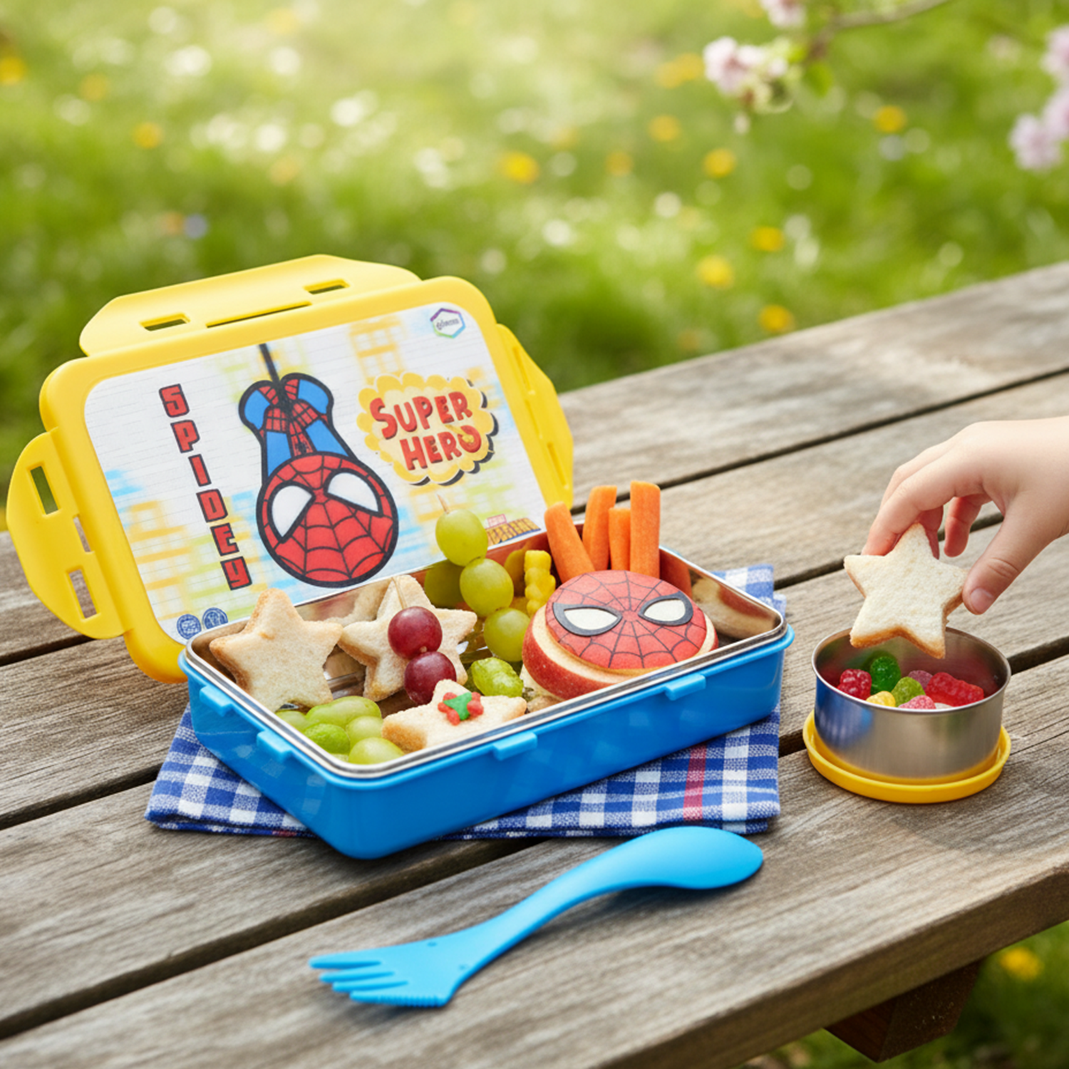 Stilvolle Spiderman Lunchbox Aus Kunststoff – Robust, BPA-frei, Offiziell Lizenziert – Perfekt Für Schule, Ausflüge Und Picknicks
