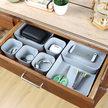 Drawer Organizer Grey – Set of 7